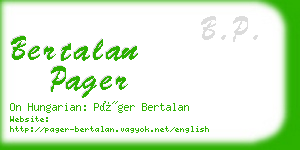 bertalan pager business card